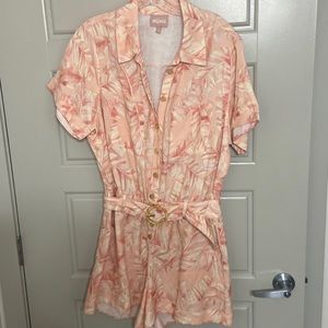 Show me your mumu - pink palm romper (L)